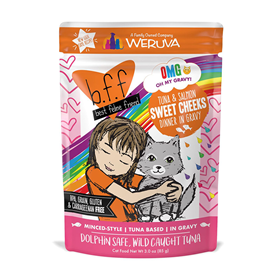 WERUVA b.f.f. Best Feline Friend Tuna & Salmon Sweet Cheeks Recipe in Gravy Pouch 3oz I003081