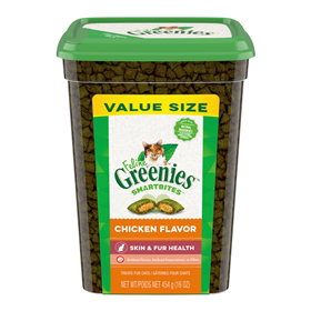 Feline Greenies SMARTBITES Skin & Fur Chicken 16 oz. I024355