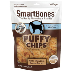 SmartBones Puffy Chips with Peanut Butter Dog Treats 16 count I029150